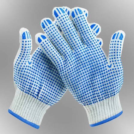 Cotton Knitted Gloves with PVC Dots