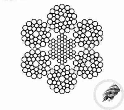 6x36 IWRC Wire Rope Galvanized