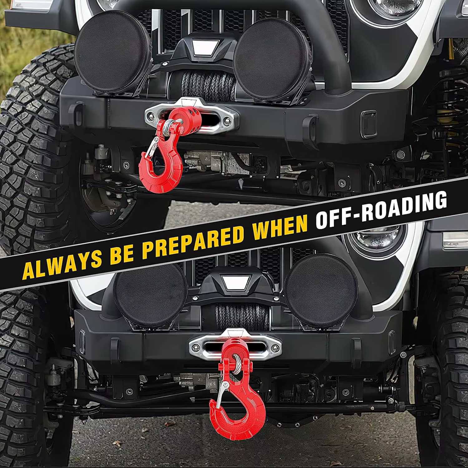 Off Road Atv Utv Forged Auto Accessories Trailer Tow Hook Winch Stopper Protect Cable Hook Stopper Car Accessories for Jeep