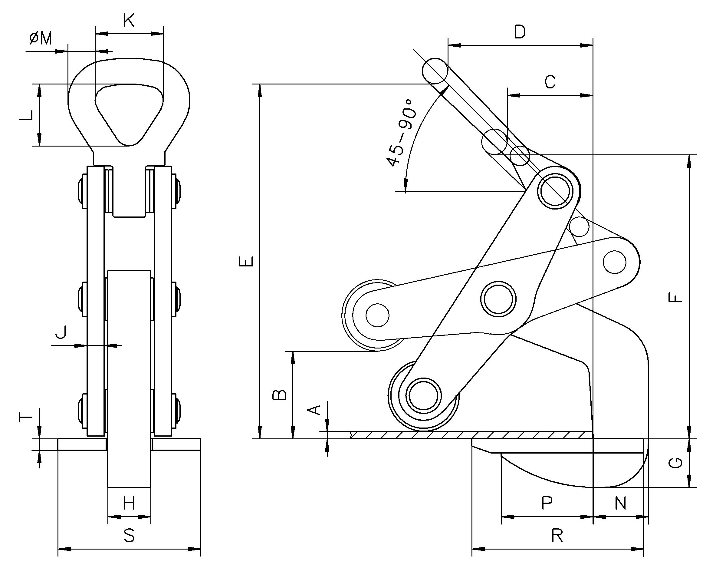 Horizontal lifting clamp with pulley - Image 2