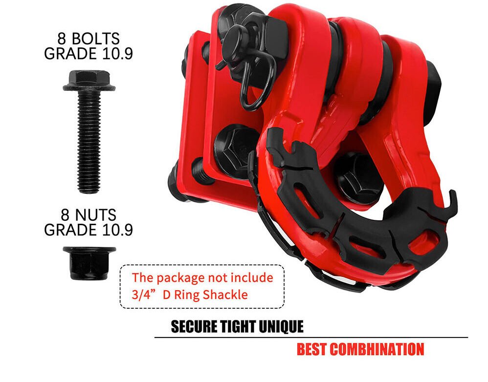 Top Quality Galvanized 5 Ton Bow Shackle D Ring Shackles Mount Bracket With Backer Plate