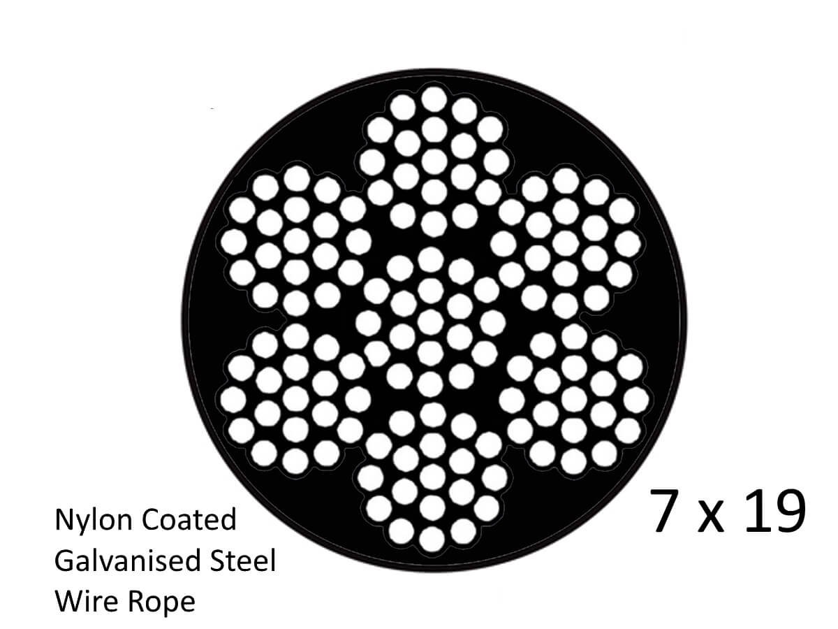 7×19 black nylon-coated galvanized wire rope for commercial fitness equipment by Heavy Tools Saudi Arabia