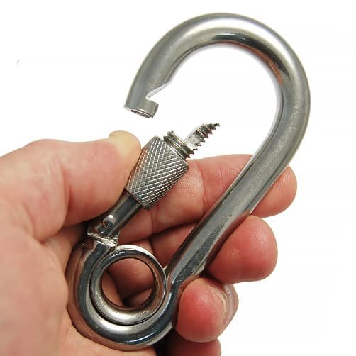 Carabiner Screw Gate with Eye - Stainless Steel - Image 2