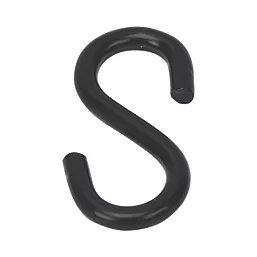 Essentials S-Hooks Black 4 Pack
