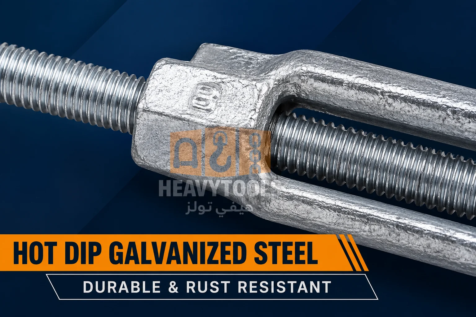 US Type Galvanized Jaw & Jaw Turnbuckle Thread Detail