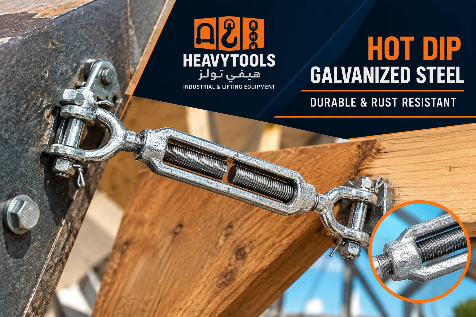US Type Galvanized Jaw & Jaw Turnbuckle for Wire Rope Tensioning