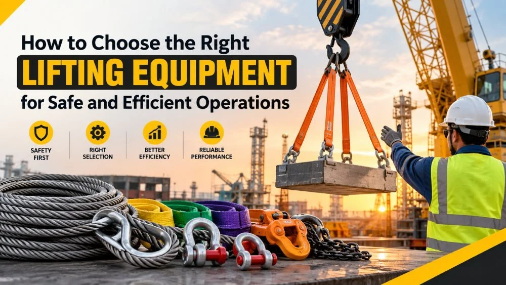 How to choose the right lifting equipment for safe crane lifting operations, including wire rope, shackles and lifting slings